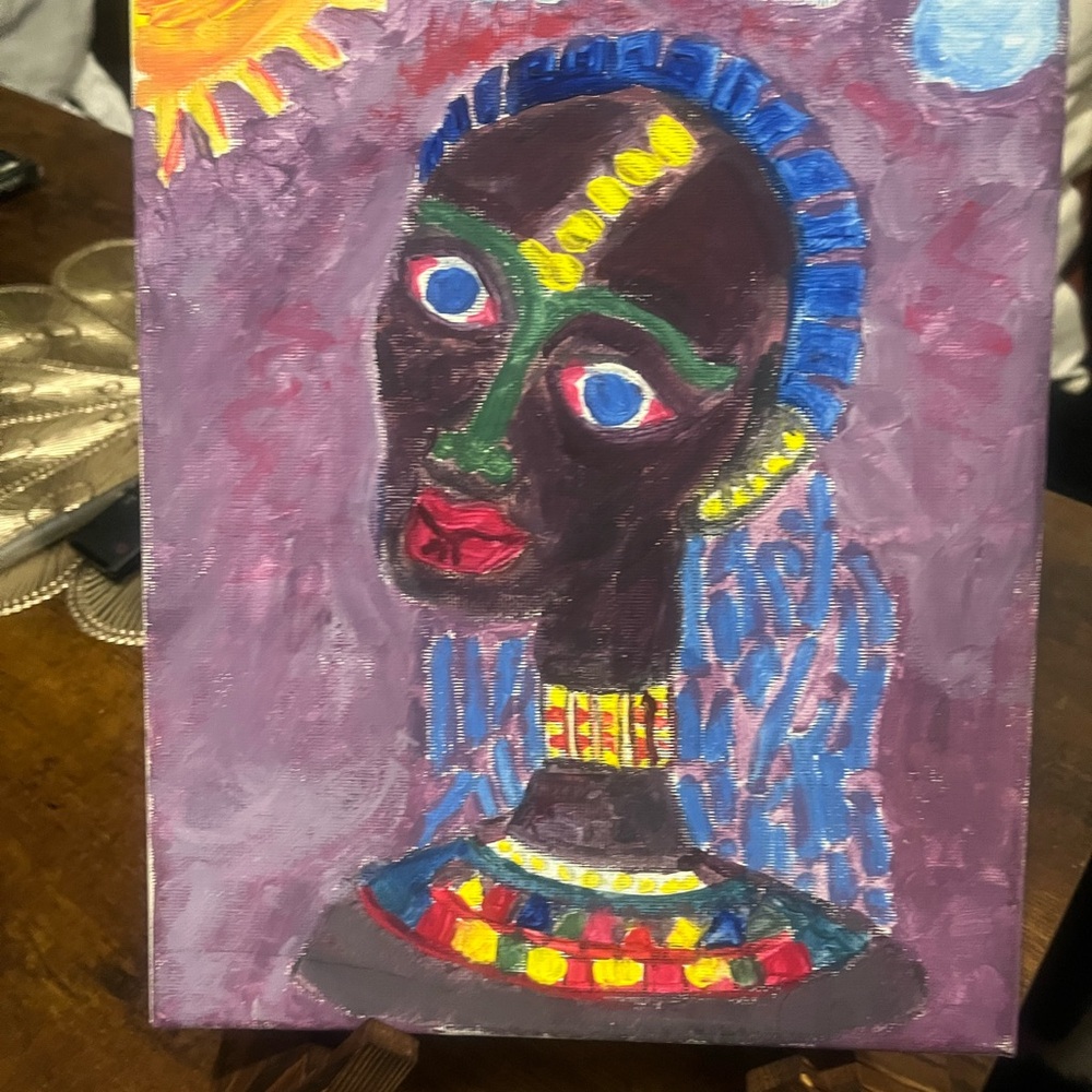 Vibrant Abstract Portrait Art on Canvas